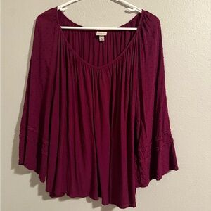 Merona Deep Red Flowy Blouse